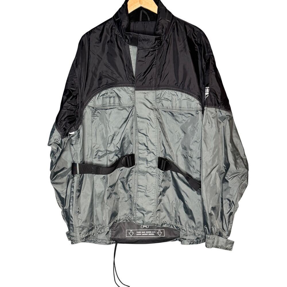 FirstGear Men's XL Motorcycle Jacket Rainman Charcoal Green/Gray Waterproof